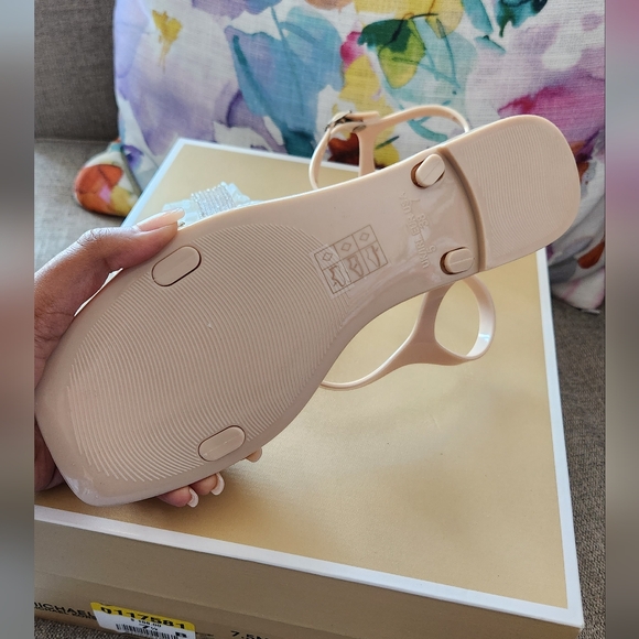 Nude Flat Summer Bling Sandals - Picture 3 of 4